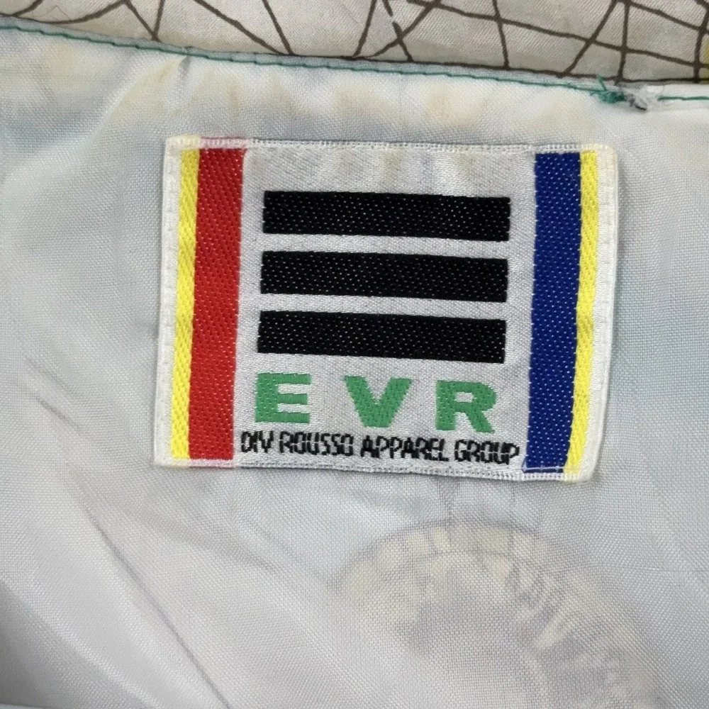 Vintage EVR Map Print Windbreaker Jacket Mens Large Full Zip 90s Retro‎